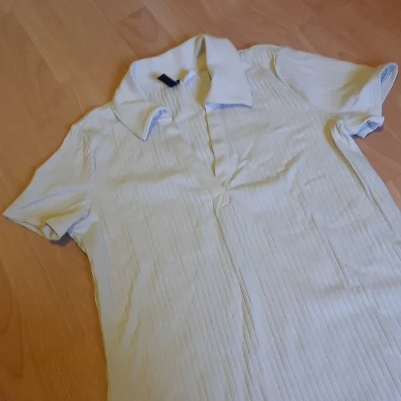 H&M Light Beige Collared Ribbed Dress - Picture 2 of 5